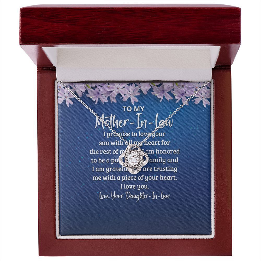 To My Mother-in-Law I Promise to Love Your Son Infinity Knot Necklace Message Ca